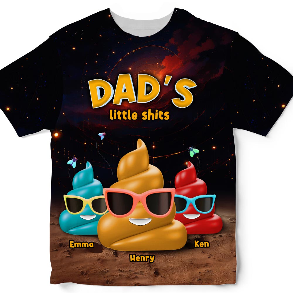 Gift For Dad Funny Little Sh*t All-over Print T Shirt - Hoodie - Sweatshirt 32914 Primary Mockup