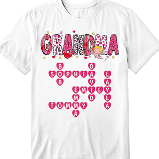 Personalized Grandma Valentine Crossword Art Name Puzzle Shirt Hoodie Sweatshirt 37572 Primary Mockup