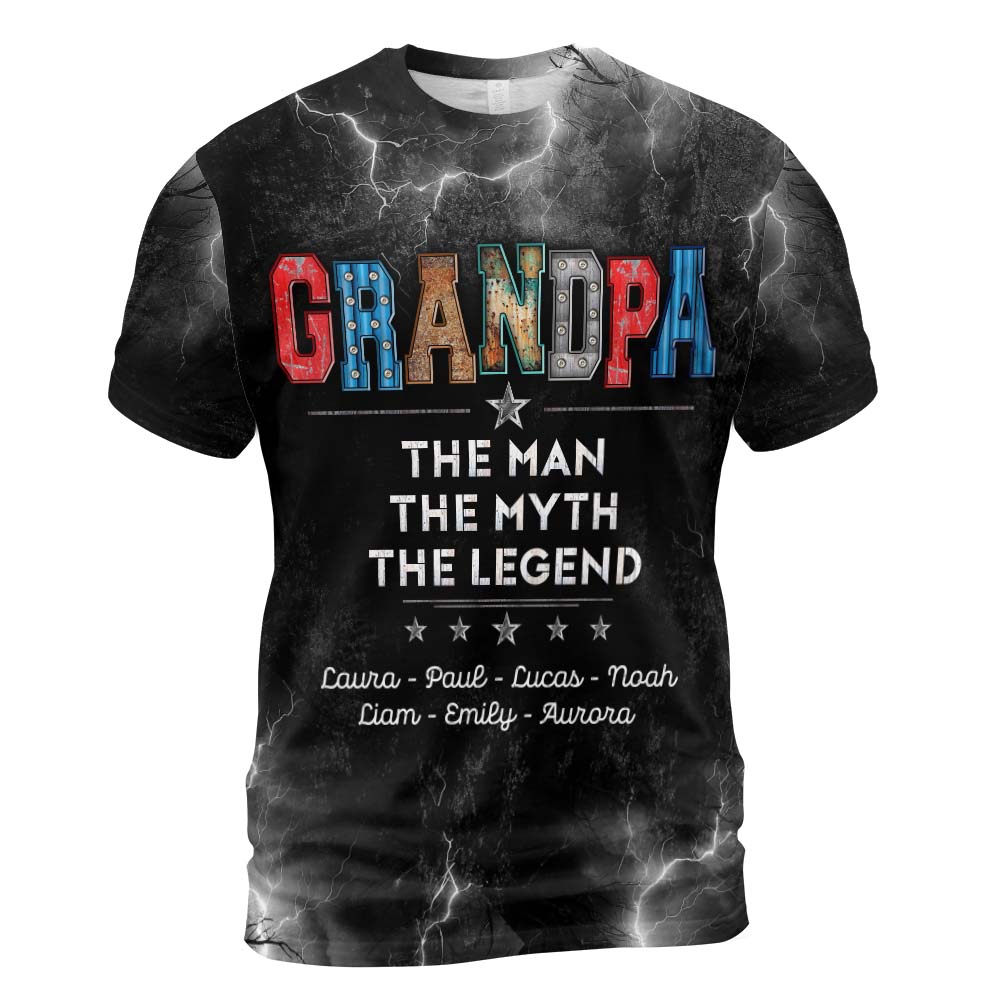 Personalized Gift For Grandpa The Man The Myth The Legend All-over Print T Shirt - Hoodie - Sweatshirt 32736 Primary Mockup