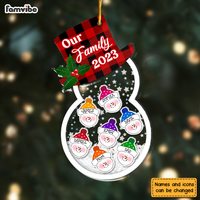 Personalized Christmas Gift For Family Snowman 5 Layered Shaker Ornament 29711 thumb 1