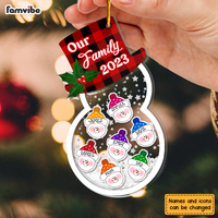 Personalized Christmas Gift For Family Snowman 5 Layered Shaker Ornament 29711 thumb 1