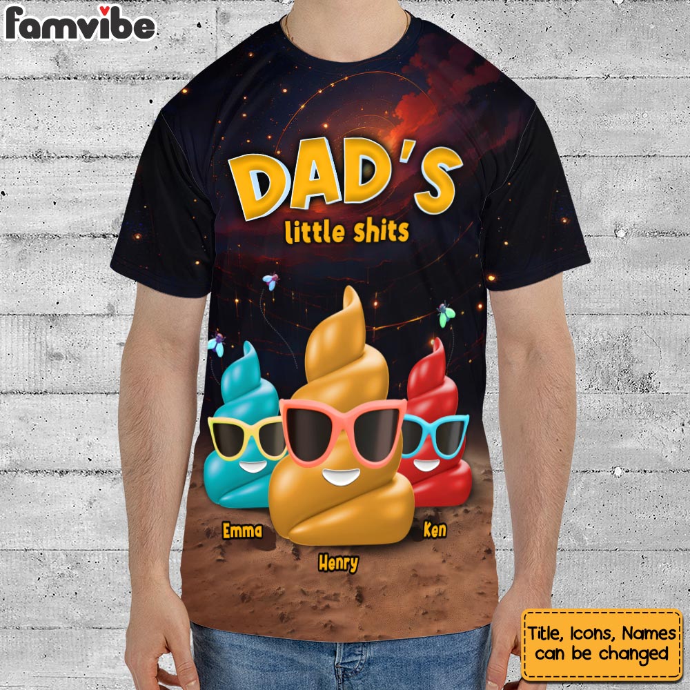 Gift For Dad Funny Little Sh*t All-over Print T Shirt - Hoodie - Sweatshirt 32914 Primary Mockup