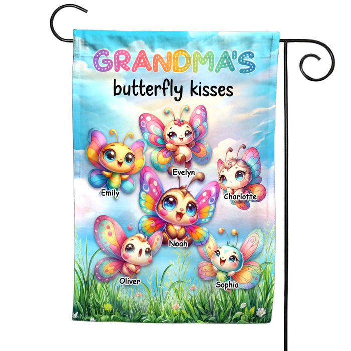Personalized Gift For Grandma Butterfly Kisses Flag 34554 1