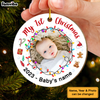 Personalized Gift For Baby Newborn My First Christmas Circle Ornament 27981 1