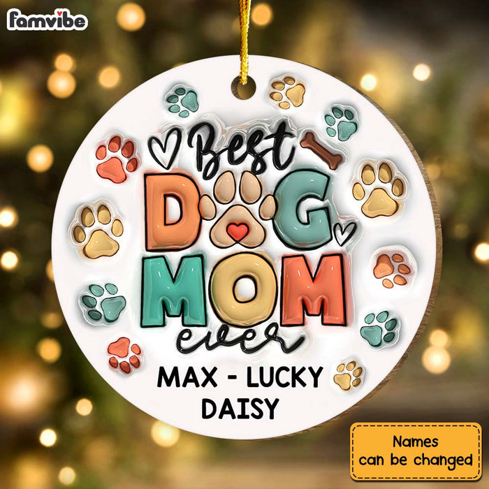 Personalized Gift For Dog Mom Inflated Ornament Circle Ornament 34660 1