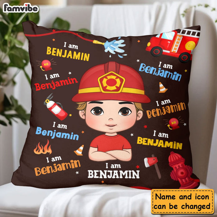 Personalized Gift For Grandson Firefighter Custom Name Pillow 30876 1