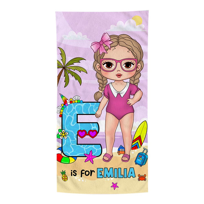 Personalized Gift For Kids Alphabet Beach Towel 34558 1