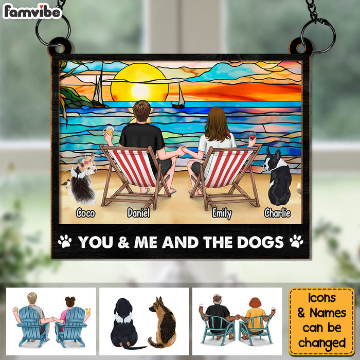 Personalized You And Me And The Dogs Acrylic Mix Wood Suncatcher Ornament 34006 1