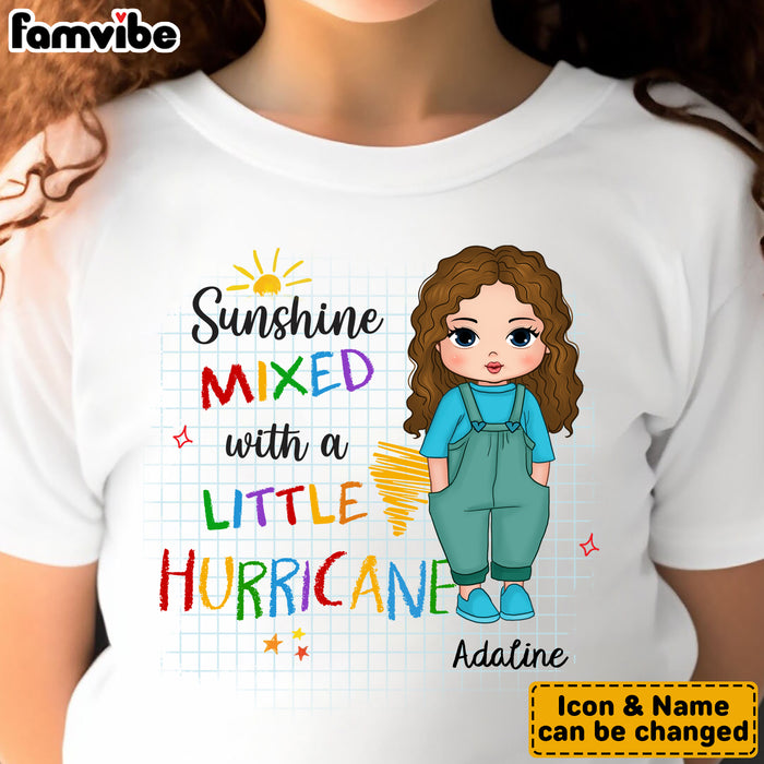 Personalized Gift For Granddaughter Sunshine Mixed With Hurricane Kid T Shirt - Kid Hoodie - Kid Sweatshirt 1