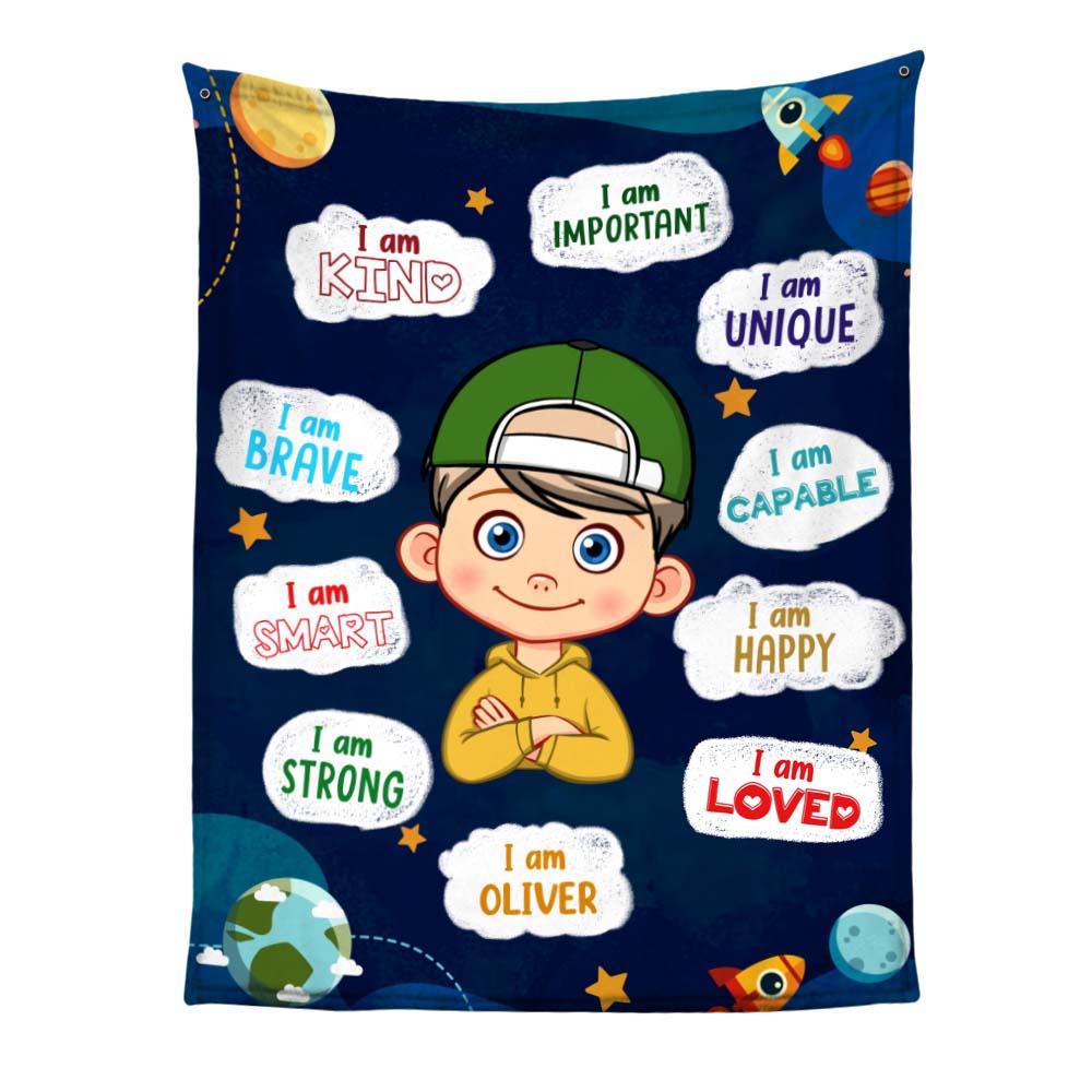 Personalized Inspiring Gift For Grandson I Am Kind Blanket 30511