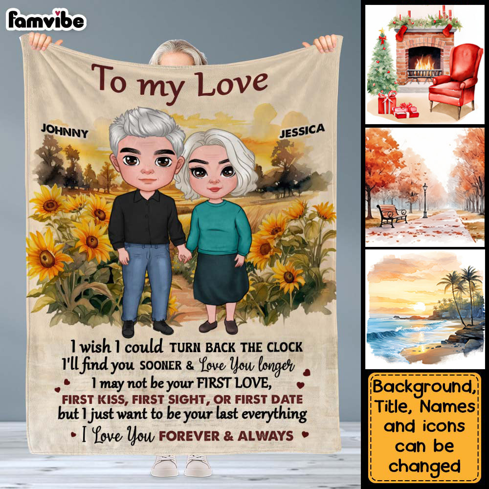 Personalized To My Love I Wish I Could Turn Back The Clock Blanket 30623 Primary Mockup