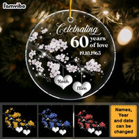 Personalized 60th Anniversary Gift For Couple Family Tree Circle Ornament 29037 thumb 1