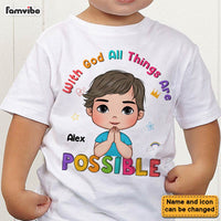 Personalized Gift For Granddaughter With God Things Possible Kid T Shirt - Kid Hoodie - Kid Sweatshirt 30229 thumb 1