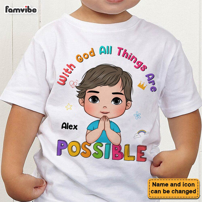 Personalized Gift For Granddaughter With God Things Possible Kid T Shirt - Kid Hoodie - Kid Sweatshirt 30229 1
