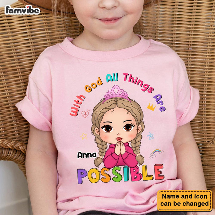 Personalized Gift For Granddaughter With God Things Possible Kid T Shirt - Kid Hoodie - Kid Sweatshirt 30229 1