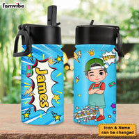 Personalized Gift For Grandson Kid Popart Kids Water Bottle 30475 thumb 1