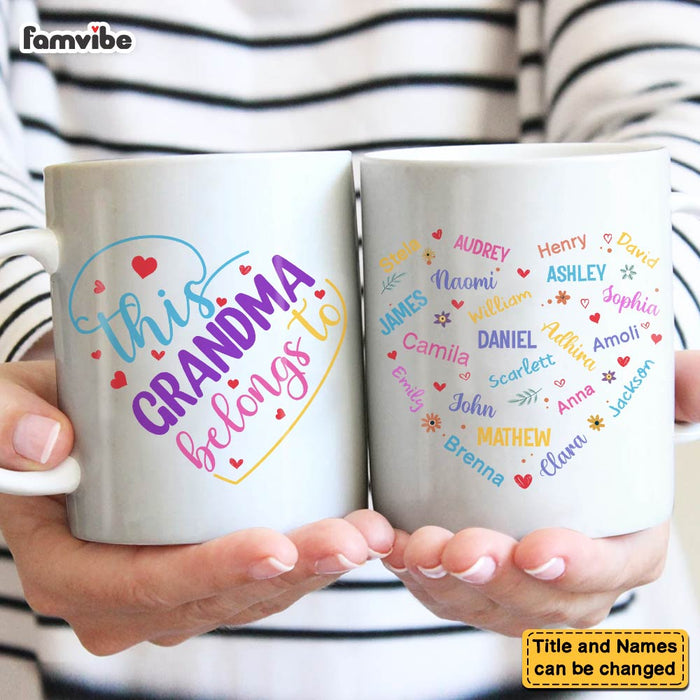 Personalized Gift For Grandma Heart Custom Name Mug 30594 1