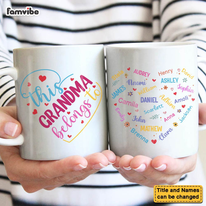 Personalized Gift For Grandma Heart Custom Name Mug 30594 1