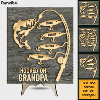 Personalized Gift For Dad Grandpa Hooked On 2 Layered Wooden Plaque 33149 thumb 1