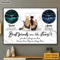 Personalized Best Friends Gifts Best Friend Are Like Stars Bestie Birthday Gift Poster 37379 thumb 1