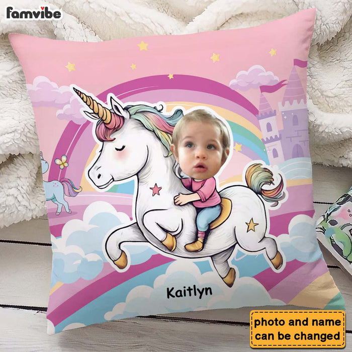 Personalized Unicorn Wonderland Custom Kid Photo Pillow 36927 1