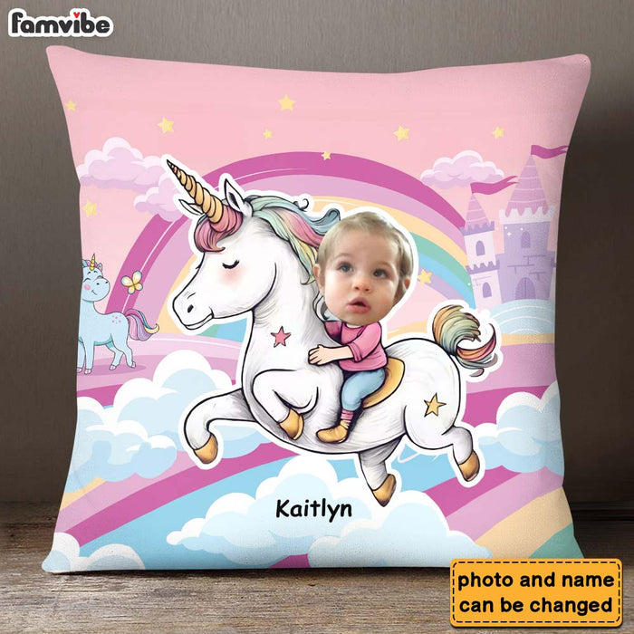 Personalized Unicorn Wonderland Custom Kid Photo Pillow 36927 1