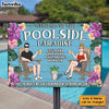 Personalized Gift For Couple Husband Wife Poolside Paradise Metal Sign 26201 1
