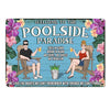 Personalized Gift For Couple Husband Wife Poolside Paradise Metal Sign 26201 1