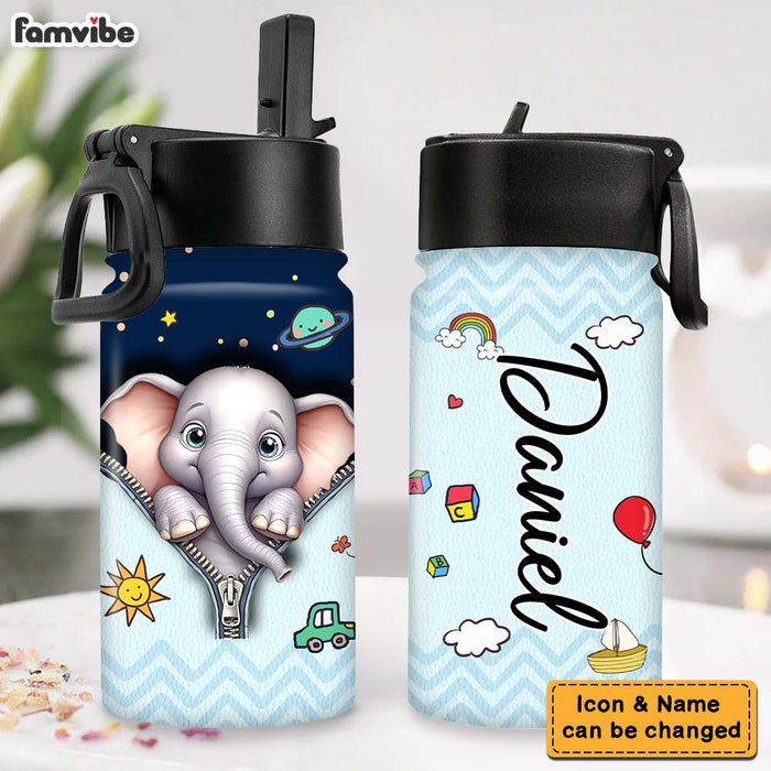 Personalized Gift For Grandson Animal Name Kids Water Bottle 32628 1