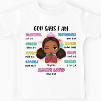 Personalized Gift For Granddaughter God Says Bible Verses Kid T Shirt 27794 thumb 1