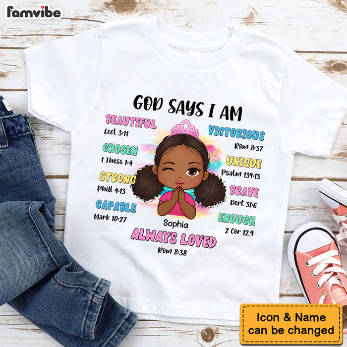 Personalized Gift For Granddaughter God Says Bible Verses Kid T Shirt 27794 1