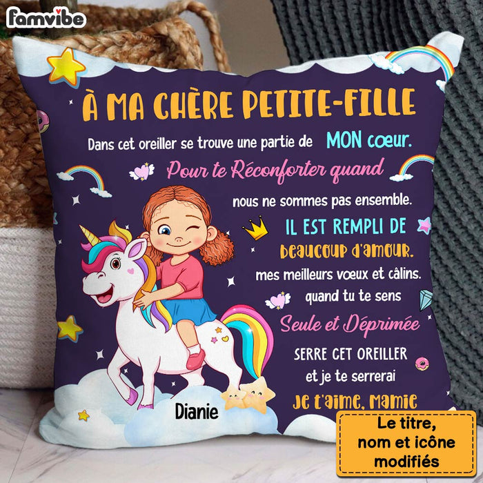 Personalized Gift For Granddaughter Unicorn French Pillow 30765 1
