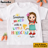 Personalized Gift For Granddaughter Sunshine Mixed With Hurricane Kid T Shirt - Kid Hoodie - Kid Sweatshirt thumb 1