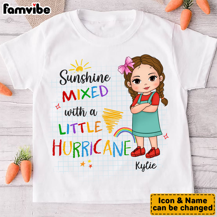 Personalized Gift For Granddaughter Sunshine Mixed With Hurricane Kid T Shirt - Kid Hoodie - Kid Sweatshirt 1