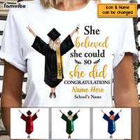 Personalized 'She Did It' Graduation Shirt - Gift for Daughter & Granddaughter thumb 1