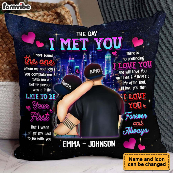 Personalized Gift for couple The Day I Met You Pillow 32768 1