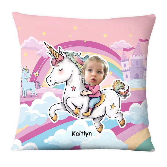 Personalized Unicorn Wonderland Custom Kid Photo Pillow 36927 1