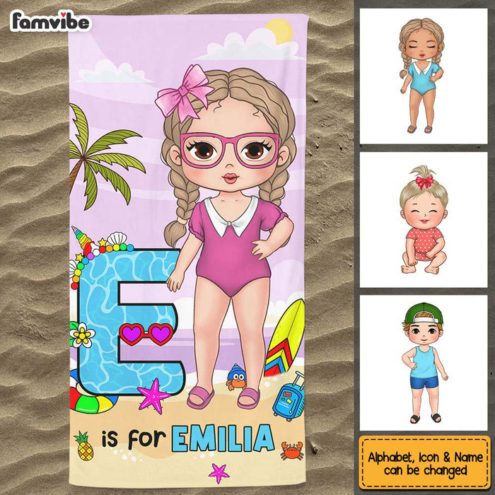 Personalized Gift For Kids Alphabet Beach Towel 34558 1
