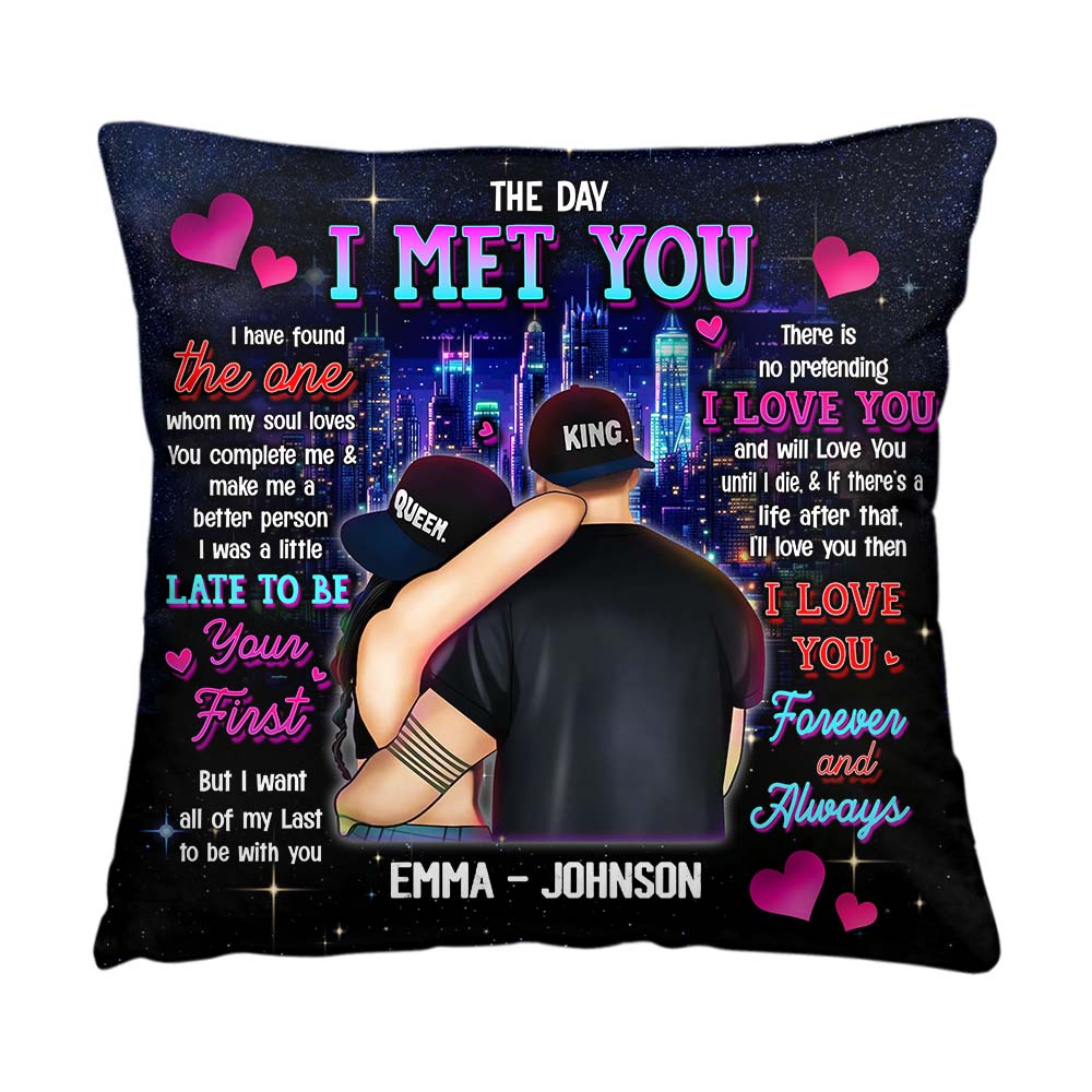Personalized Gift for couple The Day I Met You Pillow 32768 Primary Mockup