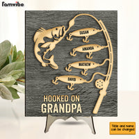 Personalized Gift For Dad Grandpa Hooked On 2 Layered Wooden Plaque 33149 thumb 1