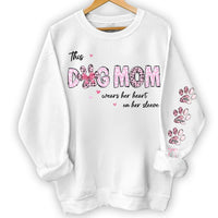 Personalized Gift For Dog Mom Heart On Sleeve Unisex Sleeve Printed Standard Sweatshirt 32496 thumb 1