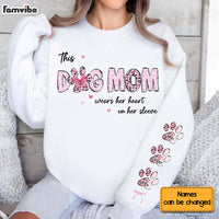 Personalized Gift For Dog Mom Heart On Sleeve Unisex Sleeve Printed Standard Sweatshirt 32496 thumb 1