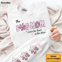 Personalized Gift For Dog Mom Heart On Sleeve Unisex Sleeve Printed Standard Sweatshirt 32496 thumb 1