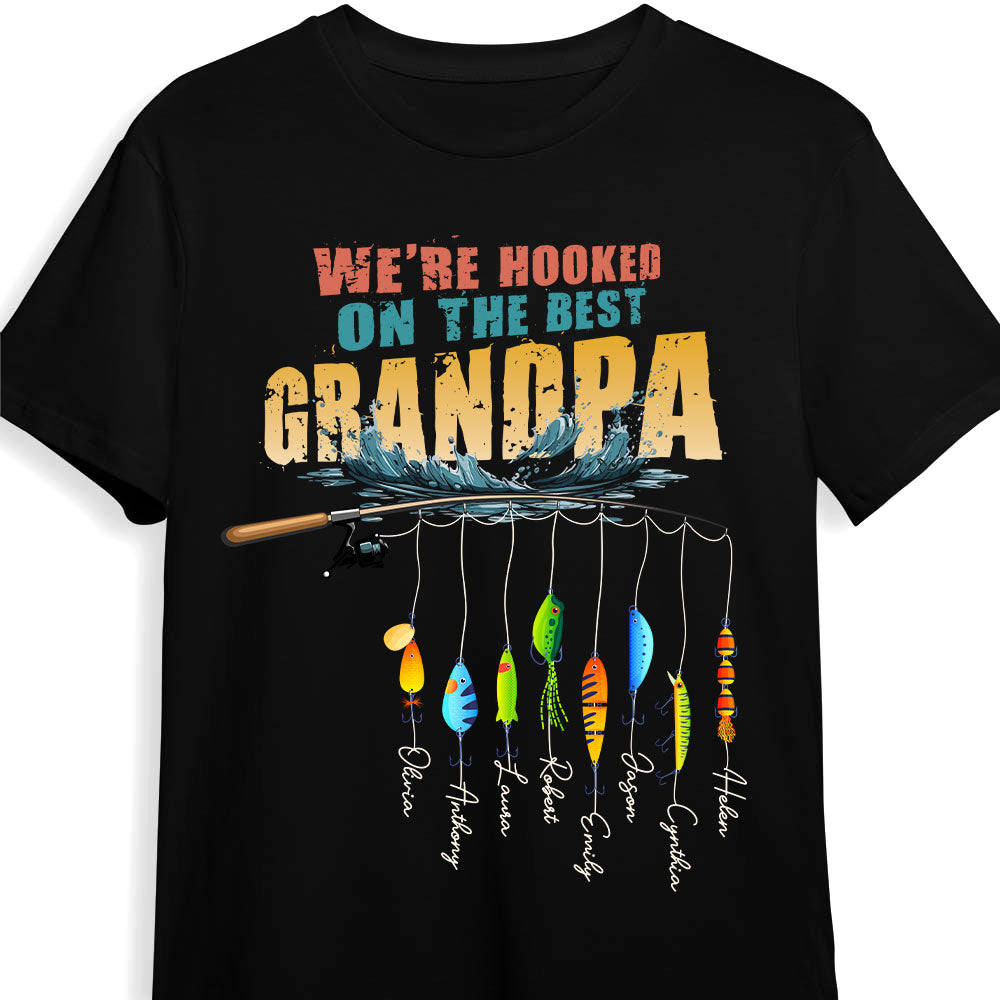 Personalized Father's Day Gift Hooked On Grandpa Shirt Hoodie Sweatshirt 32506 Primary Mockup