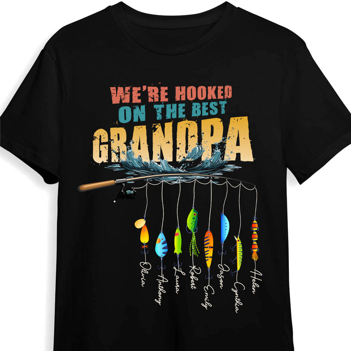 Personalized Father's Day Gift Hooked On Grandpa Shirt - Hoodie - Sweatshirt 32506 1