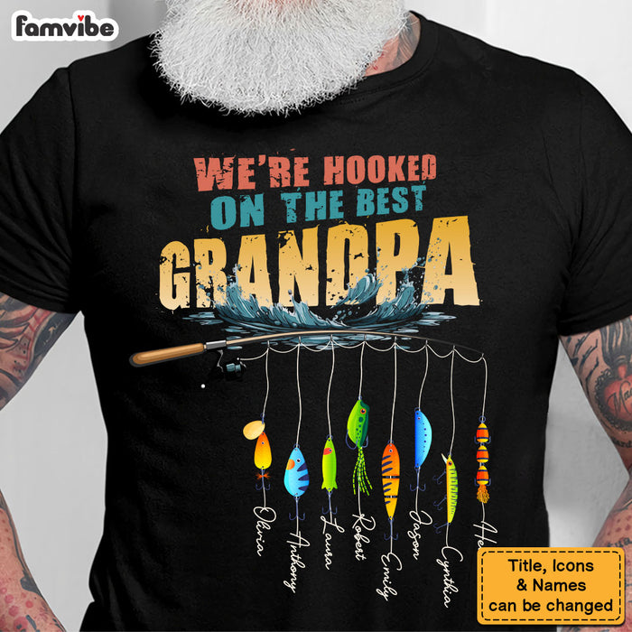 Personalized Father's Day Gift Hooked On Grandpa Shirt - Hoodie - Sweatshirt 32506 1
