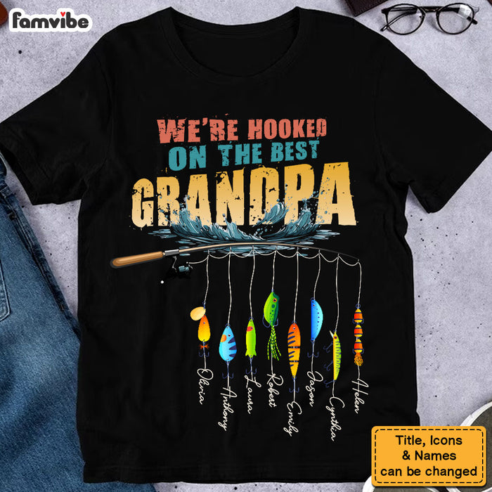 Personalized Father's Day Gift Hooked On Grandpa Shirt - Hoodie - Sweatshirt 32506 1