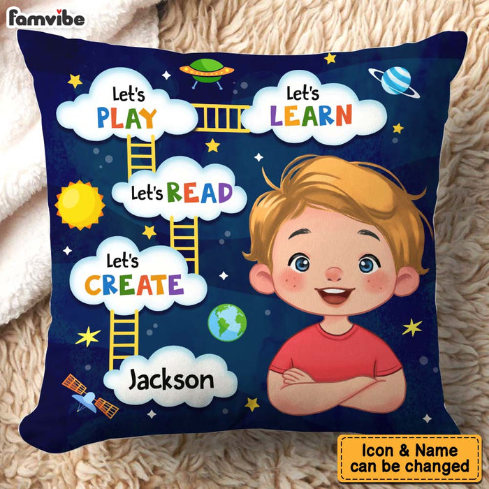 Personalized Gift For Grandson Let's Play Let's Read Pillow 32517 1