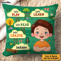 Personalized Gift For Grandson Let's Play Let's Read Pillow 32517 thumb 1