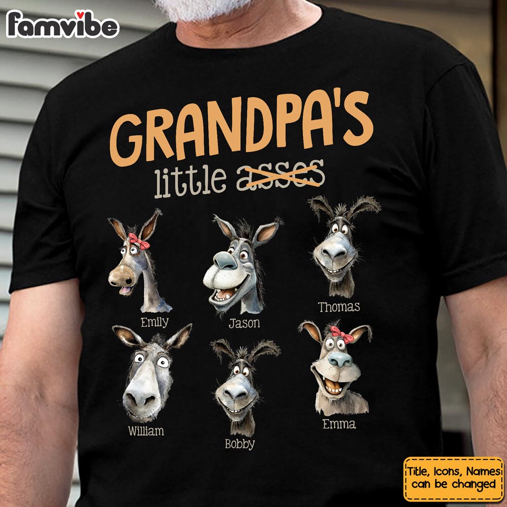 Personalized Gift for Grandpa Little Asses Shirt Hoodie Sweatshirt 32522 Primary Mockup